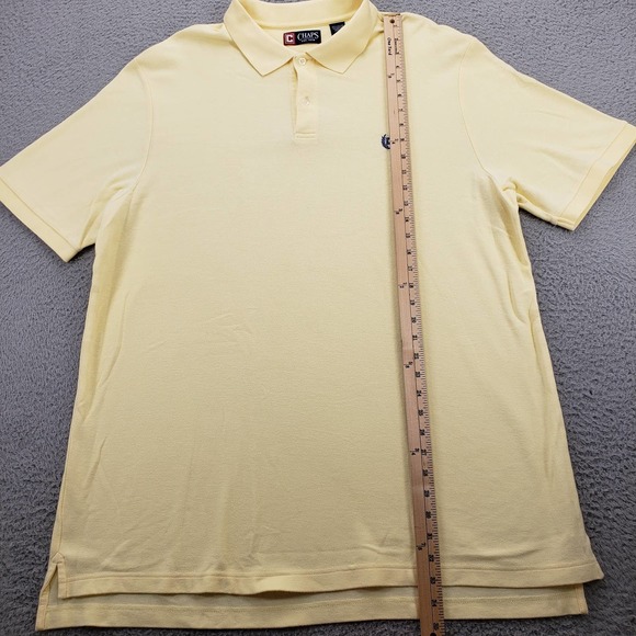 Chaps Shirt Mens 2XLT Tall Yellow Polo‎ Golf Logo Classiccore Outdoors Casual - Picture 9 of 12